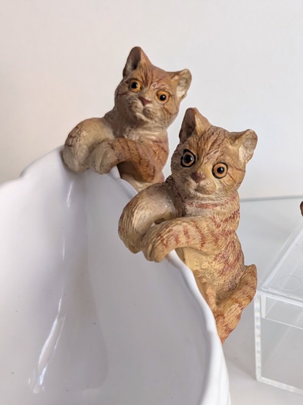 Last One* Vtg Cat Kitten Pot Hanger Figurine Land & Sea Collectables Resin Kitty